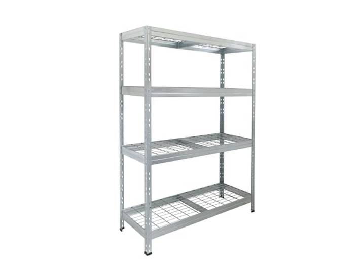 Master Regale Rivet Schwerlastregal mit Stahlgitter-Boden 180x120x45cm(HxBxT) 4 Böden 250 kg pro Boden verzinkt. Steckregal Metallregal Kellerregal Lagerregal Werkstattregal