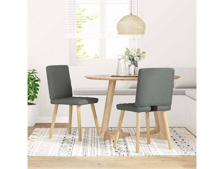 Mode Chaises à manger JILL (Set de 2) gris foncé tissu LV1432