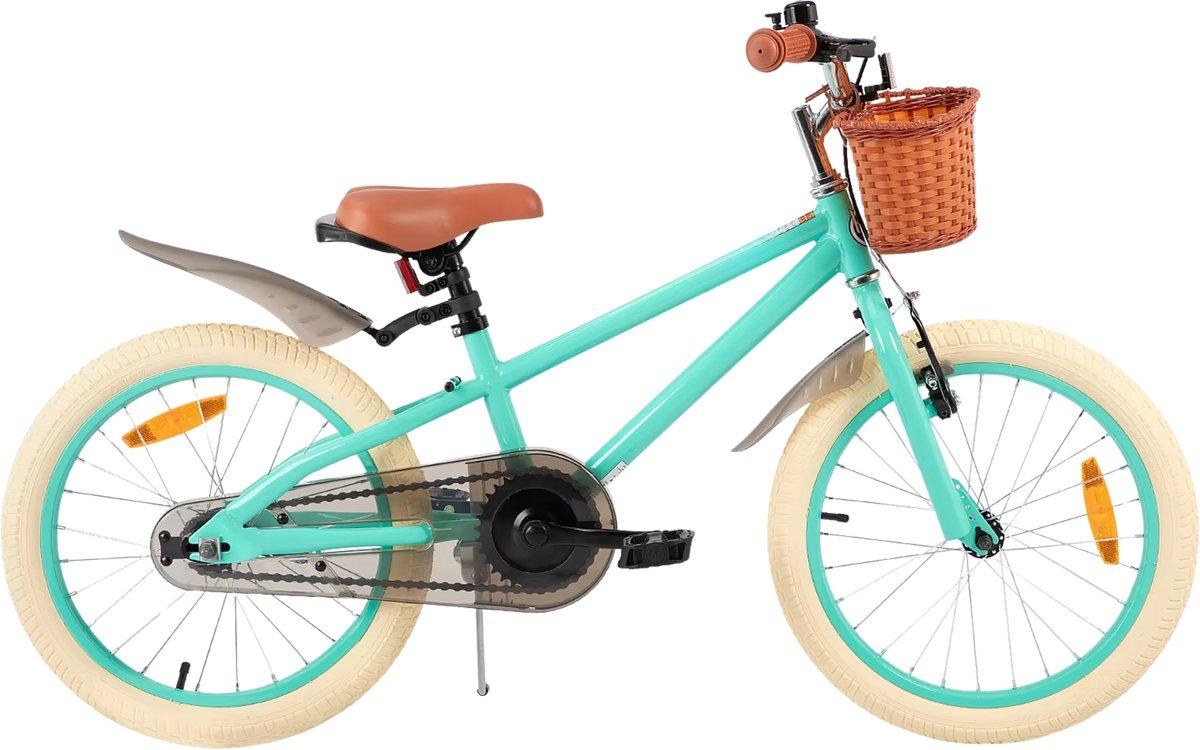 Kinderfahrrad Mädchen 16 Zoll (41 cm) - Mit Stützrädern, Handbremse, Rücktrittbremse & Korb - Grün