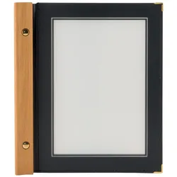 Securit® Speisekartenhülle A5 "Wood" - Schwarz - 4 Seiten