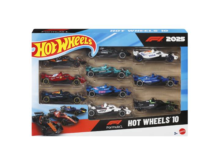 Hot Wheels-Coffret 10 voitures de Formule 1 à l’échelle 1/64