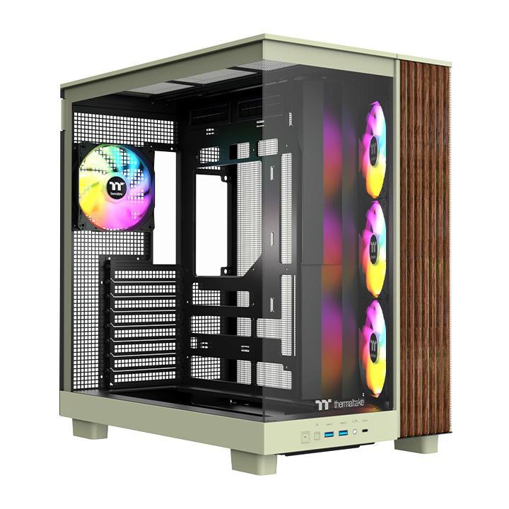 Thermaltake View 380 XL Gaming PC Gehäuse Midi-Tower Matcha Green Seitenfenster