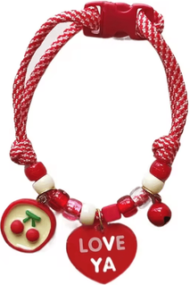 Inspire Curations Colorful Braided Pet Necklace Collar With Bell Charm j