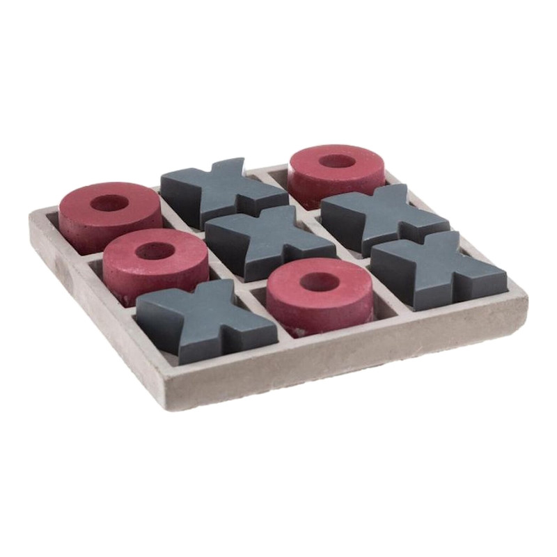 Atmosphera Tic-Tac-Toe Spel van Beton, 15 cm
