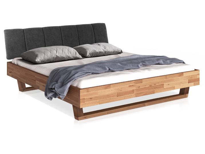 LÖWEN Holz-Kufenbett mit Polsterkopfteil, Material Massivholz