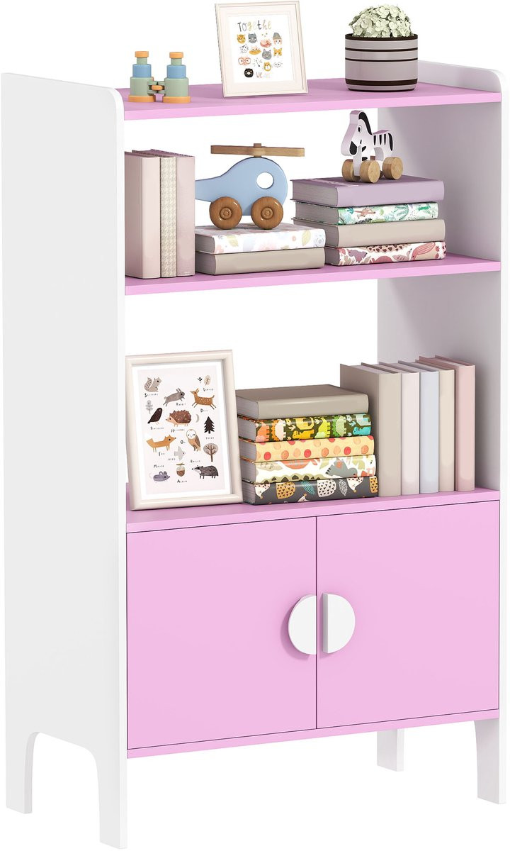 AIYAPLAY boekenrek voor kinderen - vrijstaand - roze