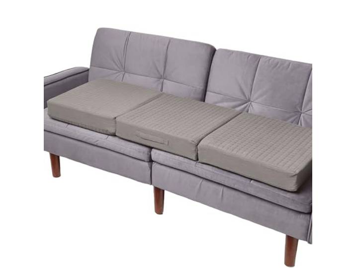 Homescapes Sitzerhöhung Sofa 3-Sitzer grau 150x50x10 cm, Dicke Sitzkissen Erhöhung für Erwachsene & Senioren, klappbares Aufstehkissen, orthopädischer Schaumstoff mit Baumwollbezug