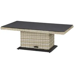 a casa mia Polyrattan-Tisch höhenverstellbar Sylt , creme , Maße (cm): B: 75 H: 47