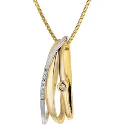 trendor 15576 Halsschmuck für Damen mit Diamant-Anhänger Gold 333/8K, 45 cm