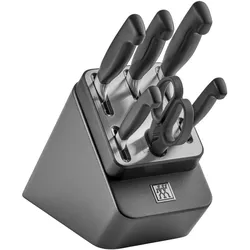 Zwilling 7tlg. Four Star Selbstschärfender Messerblock, Messerblock, Schwarz