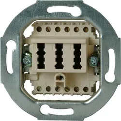 Kopp 33369391 UP Telefonanschlussdose TAE, 2 Amtsleitungen, 1 Zusatzgerät, 3x6-polig, NFF-Codierung, Farbe: weiß