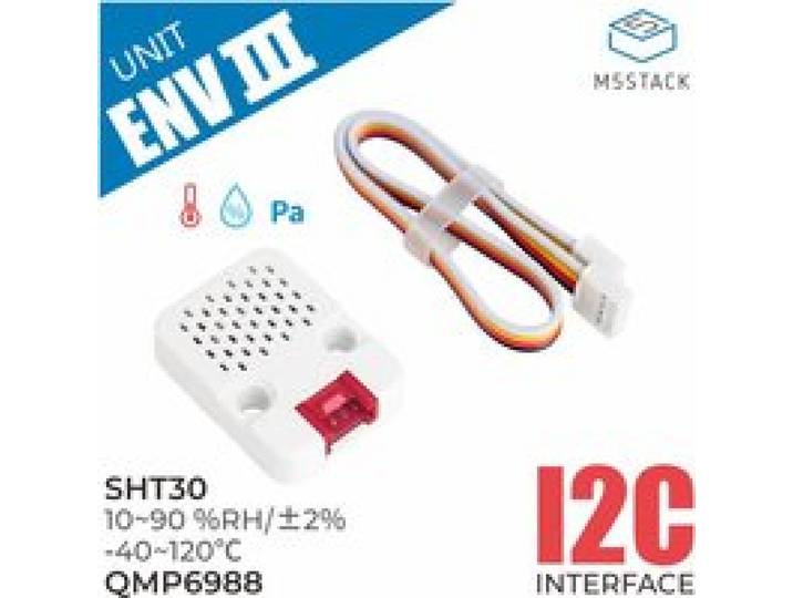 M5Stack officiële ENV III-eenheid met temperatuur-vochtigheid luchtdruksensor (SHT30+QMP6988)