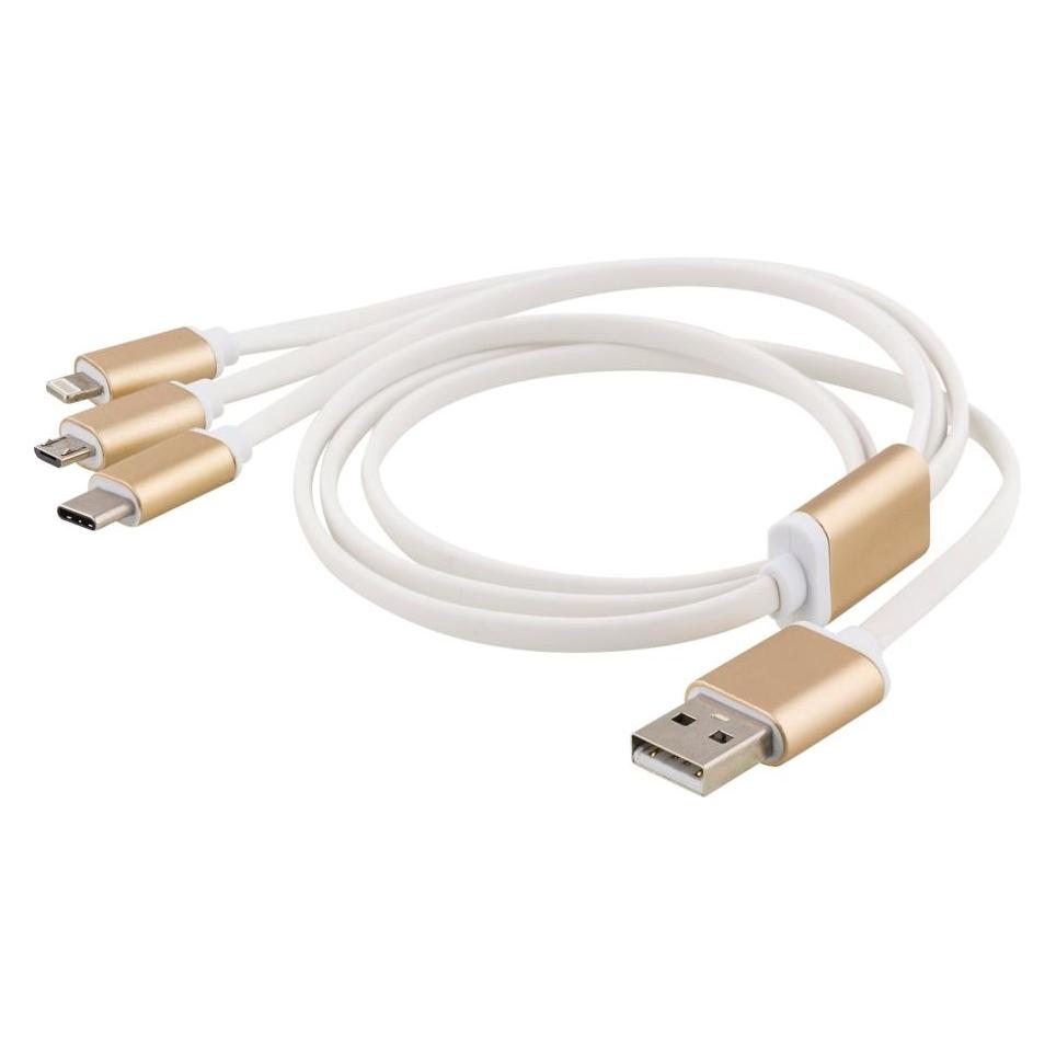 Deltaco USB-MULTI10 USB Kabel 1 m USB A USB C Gold (1 m) (USB-MULTI10)