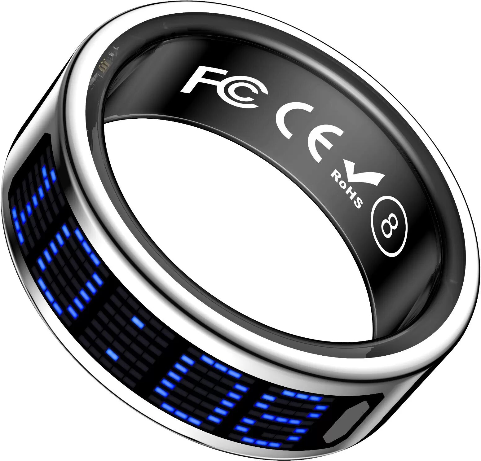 INF Smart Ring mit Display: Touch-Steuerung, Fitness-Tracking und Fernbedienung Silber 14