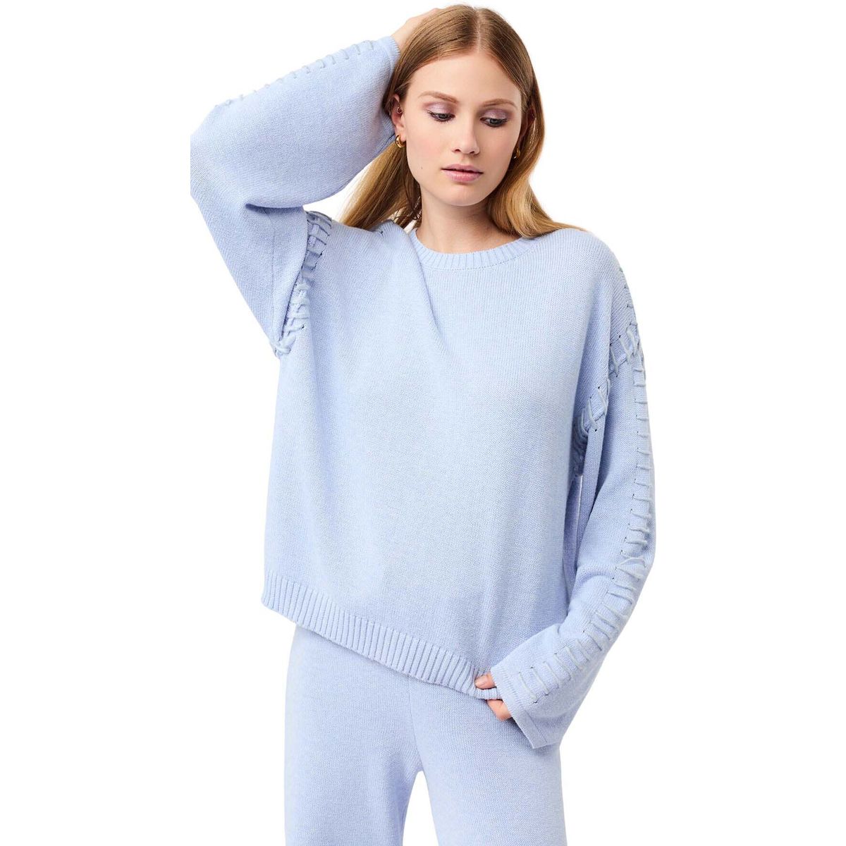 Mandala Loose Pullover halycon blue M SW25KN05-Loose-Pullover-halycon-blue-M