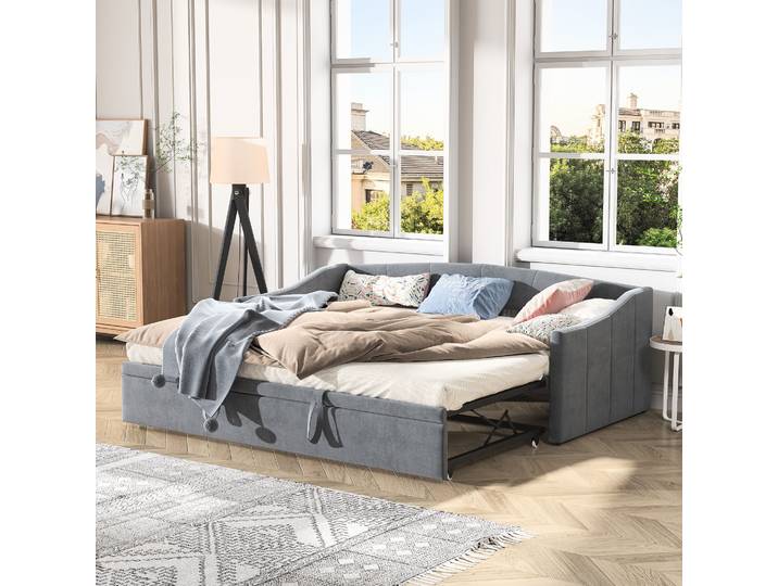 Rosahqnda canapé-lit 90/180*200 cm lit simple pliable lit double canapé-lit rembourré pour chambre salon velours
