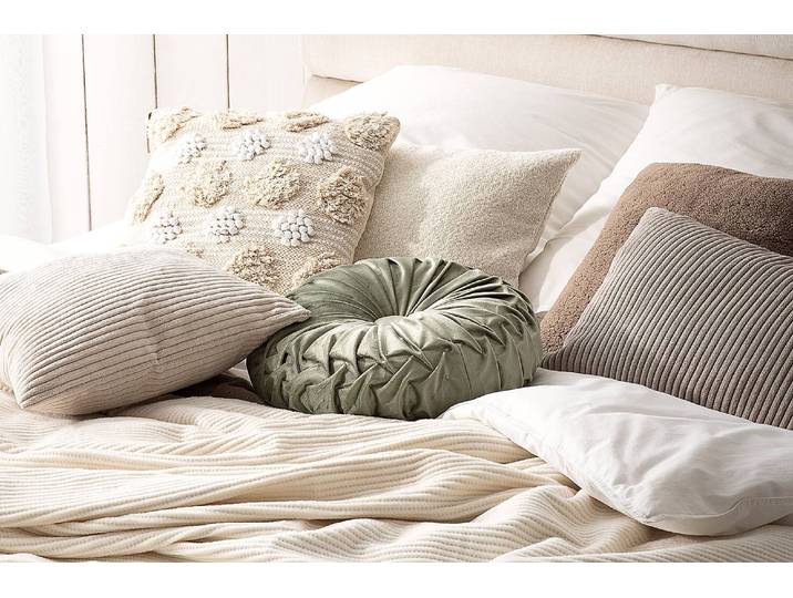Housse de coussin Zoom Marron/Taupe 60 x 40cm Velours côtelé