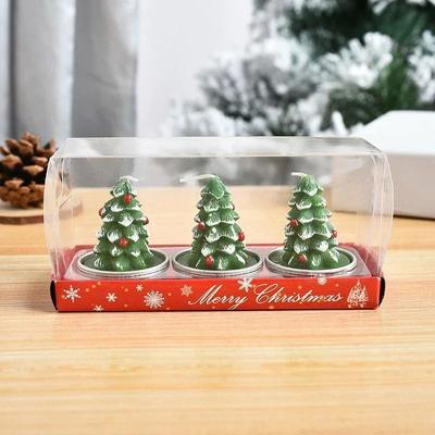Uplift Picks Festive Christmas Decorative Candle Set Santa Snowman Tree Holiday Candles Pack Of 3 g
