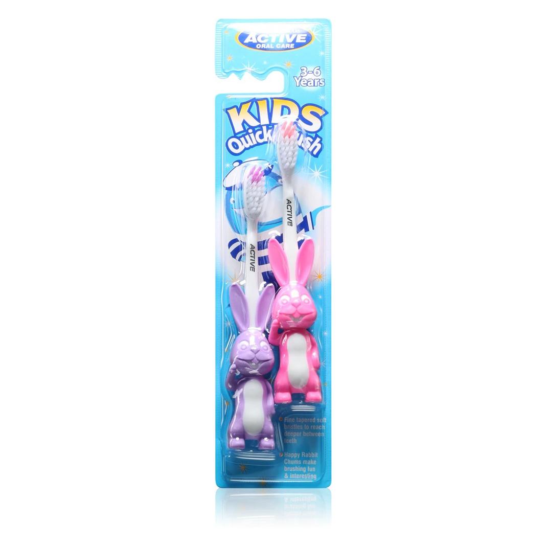 Beauty Formulas Active Oral Care - Kids Quick Brush 3-6 Years Toothbrushes For Children Rabbit 2 Pcs. (Weich, 2x) (5012251011976)