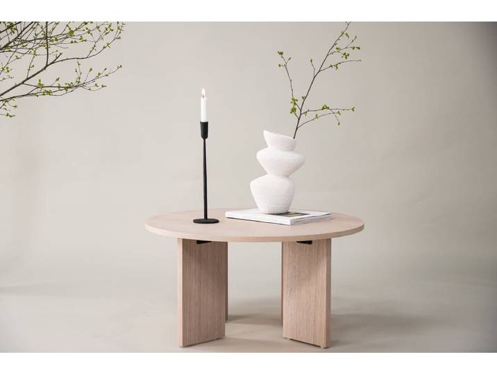 Couchtisch Davinci - Rundtisch mit Holzoptik - Hell - Luxusbetten24