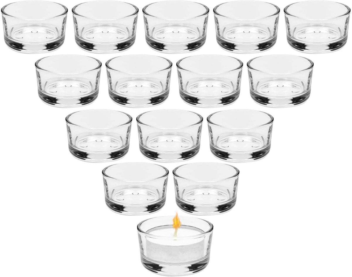 Dailygoody Theelichtglazen set - Transparante mini kaarsenhouders voor tafeldecoratie