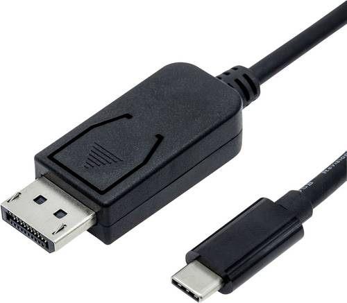 Value USB-C / DisplayPort Adapterkabel USB-C Stecker, DisplayPort Stecker 1.00m Schwarz 11.99.5845 USB-C-Displaykabel