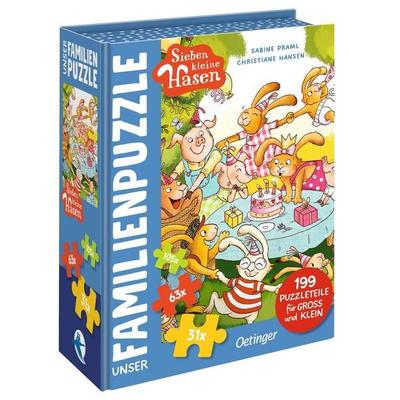 Sieben kleine Hasen. Unser Familien-Puzzle 199 Teile