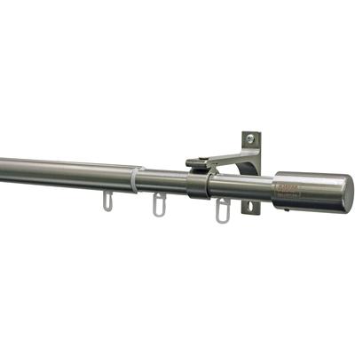 Gardinenstange "Set Mona mit Innenlauf I 1-Lauf, ausziehbar", grau, Ø:19mm, SCHÖNER WOHNEN-KOLLEKTION, Gardinenstangen, mit Bohren, verschraubt, Wandmontage, Zylinder, Serie Gardinenstangen