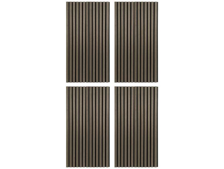 Akustikpaneel, Walnussfarben, Schwarz, Holz, Kunststoff, Pappel, furniert, 52x2.2x104 cm, Fsc, CE, Montage ohne Bohren, Wandverkleidung, Akustikpaneele