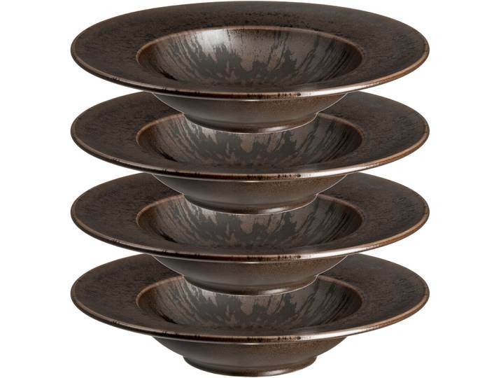 MÄSER Pastateller-Set 4-tlg. Metallic Bronze braun/schwarz Steinzeug D 27 cm 4 Stk - Pastateller-Set 4-tlg.
