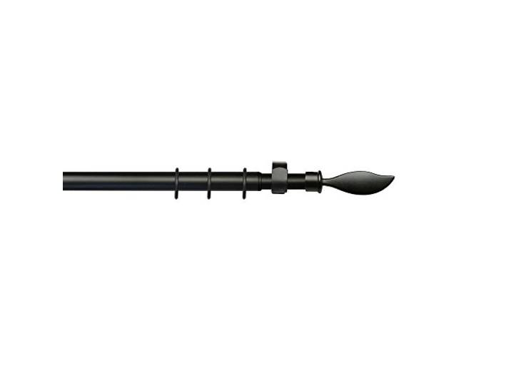 Liedeco Gardinenstange Argos Metall 130-240 cm, 20 mm Stilgarnitur schwarz