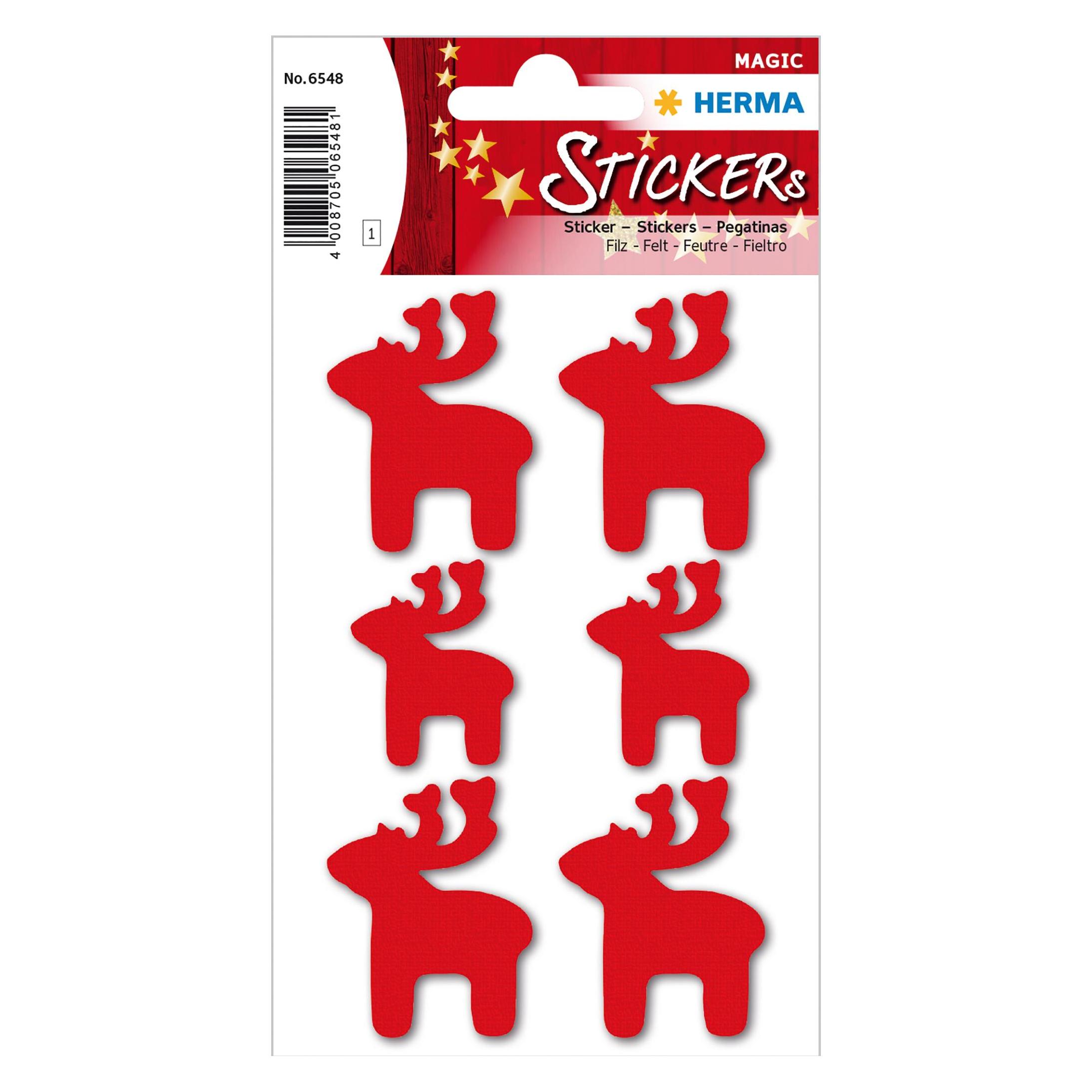 Herma Weihnachtssticker Elche 1 Blatt, 6 Sticker (6 Sticker) (6548)