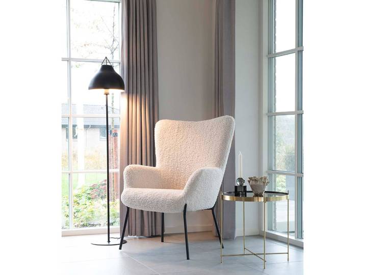 Fauteuil lounge Glasgow Blanc/Blanc Tissu 70 x 98 x 79cm