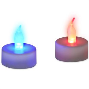 Relaxdays LED-Teelichter mit Farbwechsel, batteriebetrieb, 2 Stück
