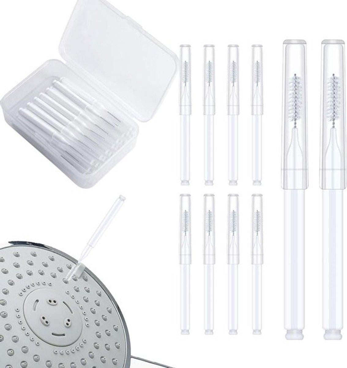 Set van 40 multifunctionele mini-douchekop-reinigingsborstels, transparant