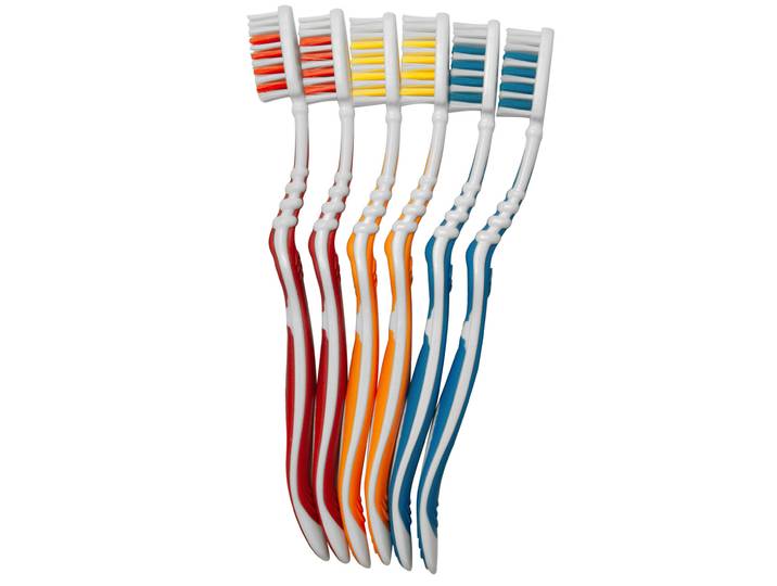 Zahnbürsten 6er-Set, 3 verschiedene Farben