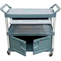 Transportwagen Rubbermaid Mehrzweckwagen X-tra grau inklusive Schublade und Schrank, robust und stilvoll