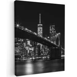 LEINWANDBILD New York - Brooklyn - Brücke Wandbild Wohnzimmer 60x80 cm