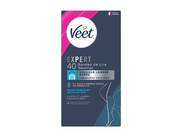 Veet Expert Ontharingsstrips - Lichaam &amp; benen - Gevoelige huid - 40 stuks