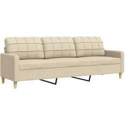 vidaXL 3-Sitzer-Sofa Creme 210 cm Stoff
