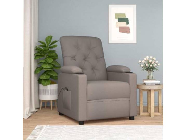 HEFZGDB Elektrischer Relaxsessel Taupe Stoff mit Fernbedienung und 3 Liegepositionen für Wohnzimmer Komfort