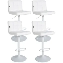 CLP 4er Set Barhocker Feni Kunstleder weiß   Farbe: weiß, Material Gestell: Metall matt weiss