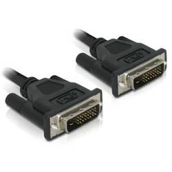 Delock DVI Anschlusskabel DVI-D 24+1pol. Stecker 0.5 m Schwarz 84369 Rund, Geschirmt, vergoldete Steckkontakte DVI-Kabel