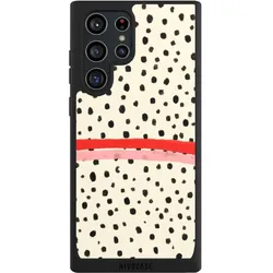 Nivocase Handyhülle für Samsung Galaxy S22 Ultra Hülle NIVOpure Case Schwarz Kunst Punkte Streifen (Samsung Galaxy S22 Ultra), Smartphone Hülle, Schwarz