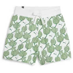 PUMA Essentials+ Blossom Print 5" Sweatshorts Damen 86 - archive green S