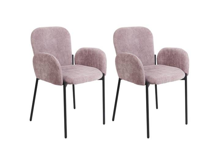 STUHL 2er-Set Stoff Rosa Albee