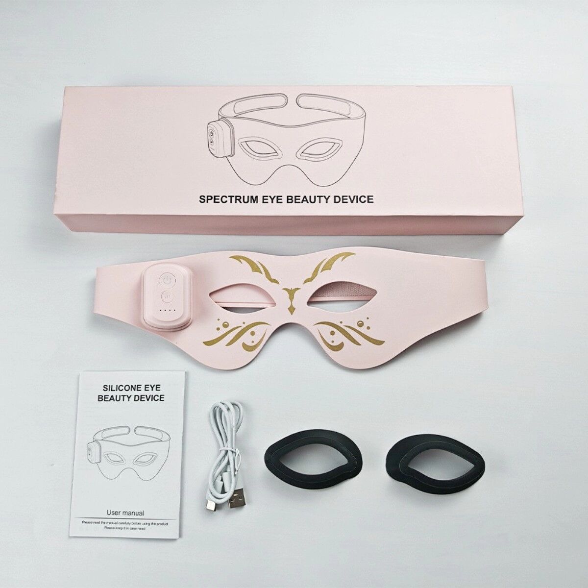 INF LED-Lichttherapie-Augenmaske mit Mehrfarbenmodi und freihändiger Augenbereichspflege Rosa