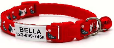 Inspire Curations GlowTag Personalized Pet Collar With Bell & Custom Nameplate red neck 19 32cm