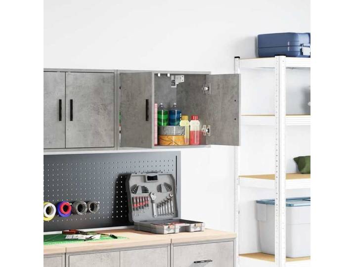Armoire murale de garage gris béton bois d'ingénierie 860649