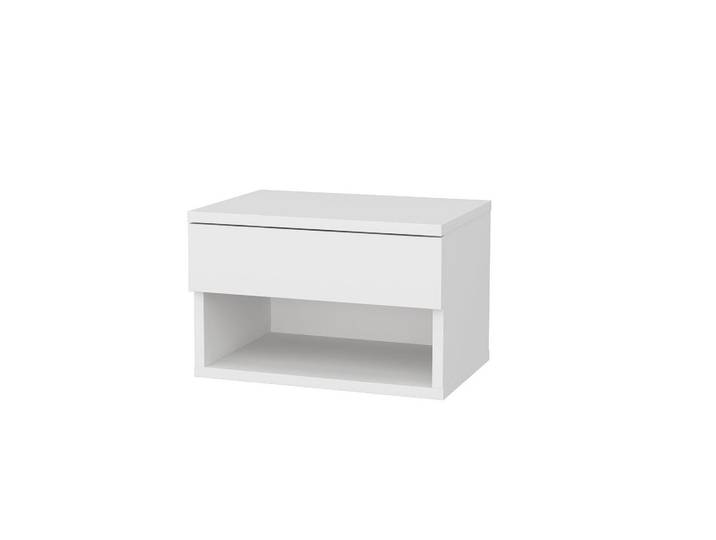 Nachttisch WOODY FASHION Nachttisch Jamot , weiss (weiß), B:44,6cm H:31,9cm T:29cm, Tische, Nachttisch